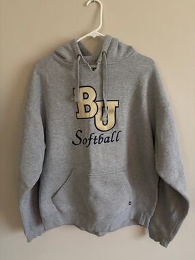 BU Softball Gray Crewneck Hoodie - Classic Collegiate Sweatshirt
